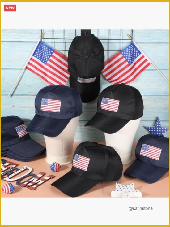 Patriotic Baseball Cap Adjustable Polyester Hat for Hiking Sports main image 5